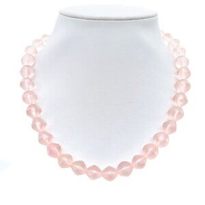 Vintage Avon Translucent Pink Lucite Beaded Necklace